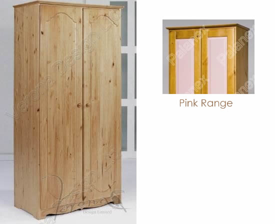 Verona Wardrobe 2 Door with Shelf | Pink